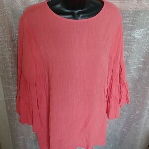 Staccato Solid Salmon Tunic Blouse, S, like new